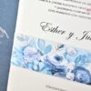 Kék virágos esküvői meghívó - White Angel Esküvői Szalon