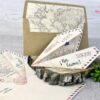 Papír repülő esküvői meghívó - White Angel Esküvői Szalon