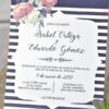 Rózsaszín virágos esküvői meghívó - White Angel Esküvői Szalon