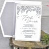 Elit csipkés virágos esküvői meghívó - White Angel Esküvői Szalon