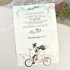 Biciklis vidám esküvői meghívó