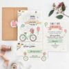 Biciklis kártya esküvői meghívó