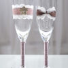 Esküvői strasszos pezsgős pohár