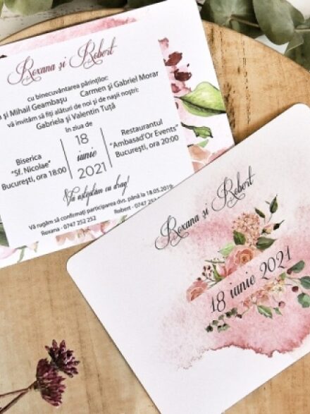 Olcsó rózsaszínes esküvői meghívó