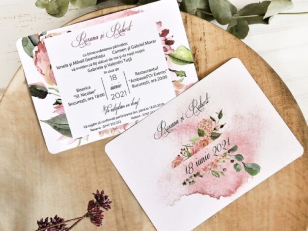 Olcsó rózsaszínes esküvői meghívó